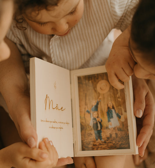 Mãe - Moldura Madeira Natural Fotografia