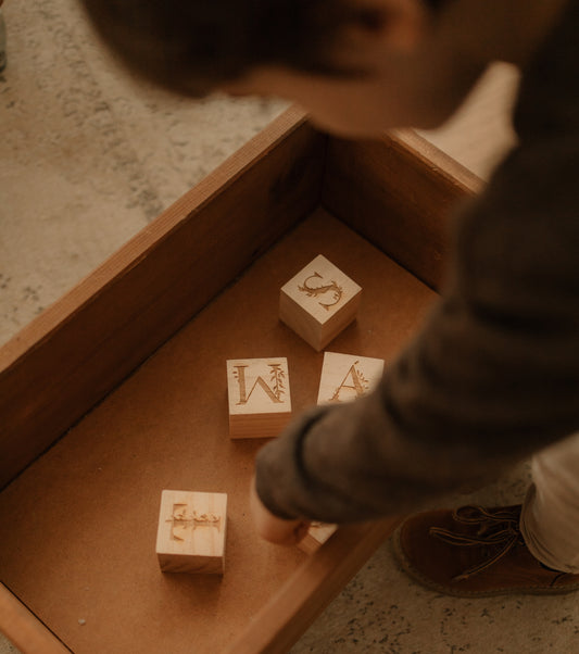 Cubos Nome Madeira Natural