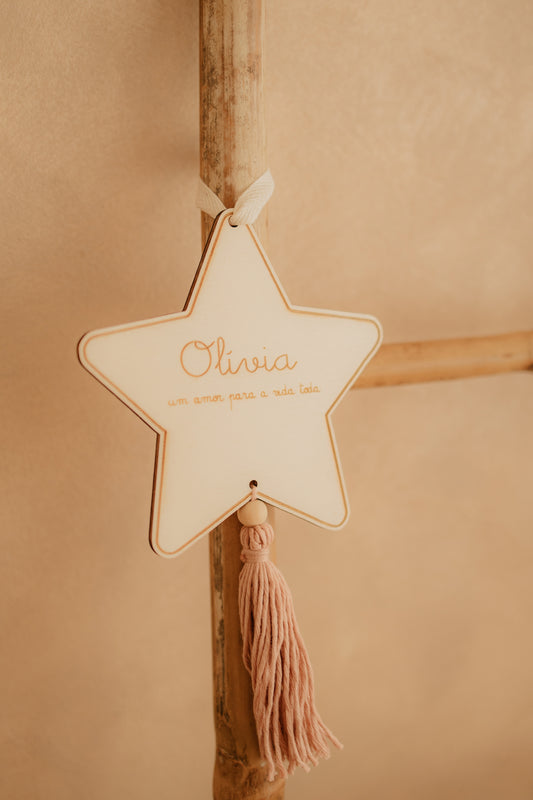 Placa em Madeira Nome do Bebé