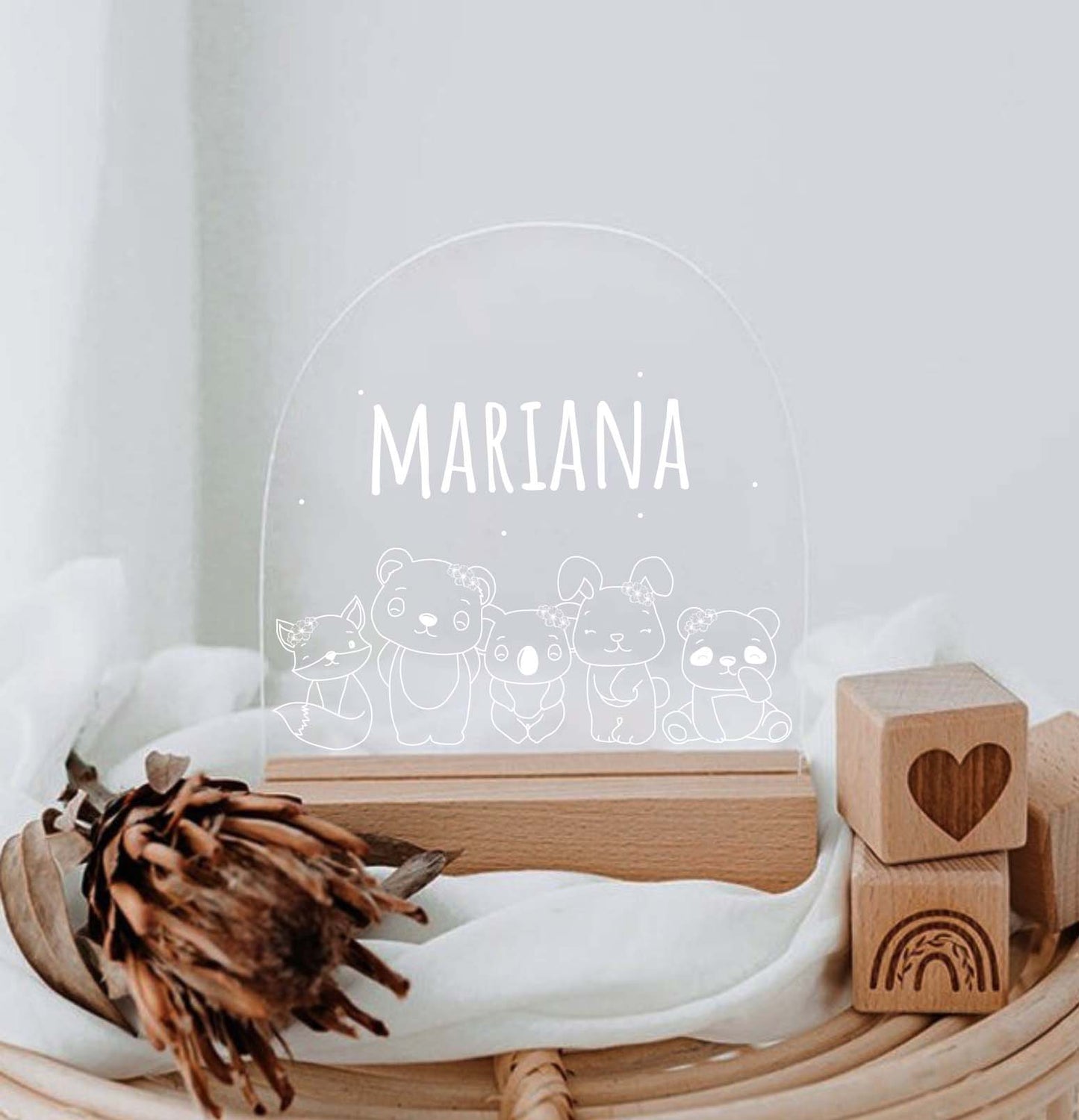 Candeeiro de Mesa Led Animais da floresta