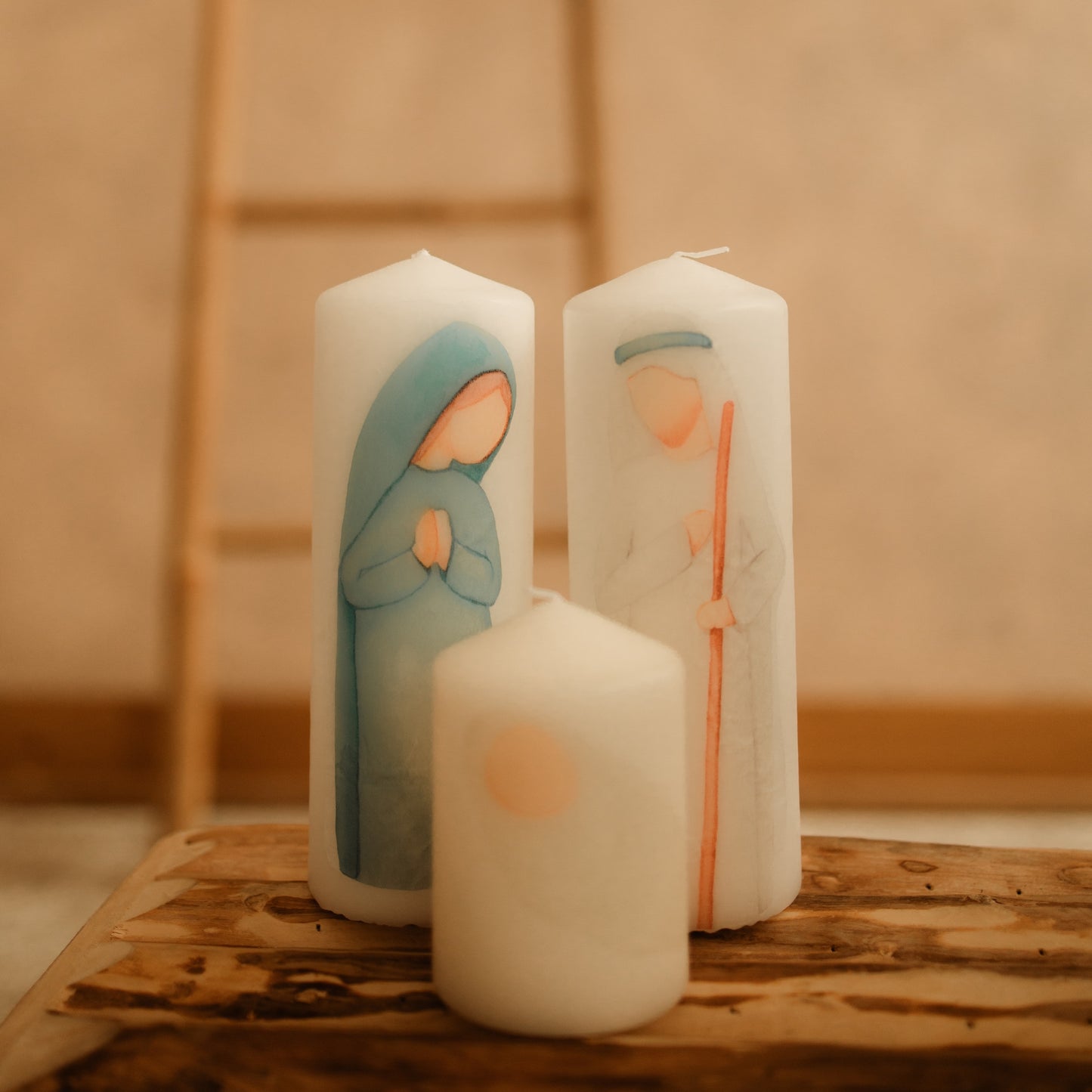 Presente Natal Avós - Conjunto Velas Presépio Natal
