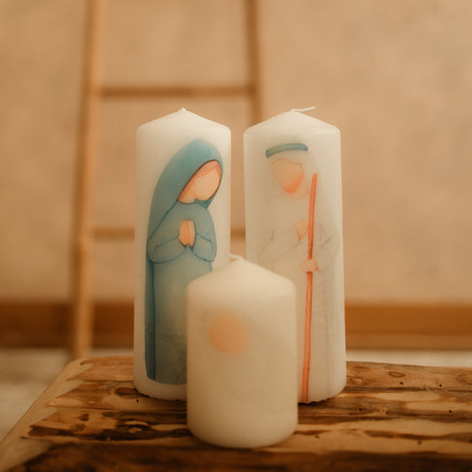 Presente Natal Avós - Conjunto Velas Presépio Natal