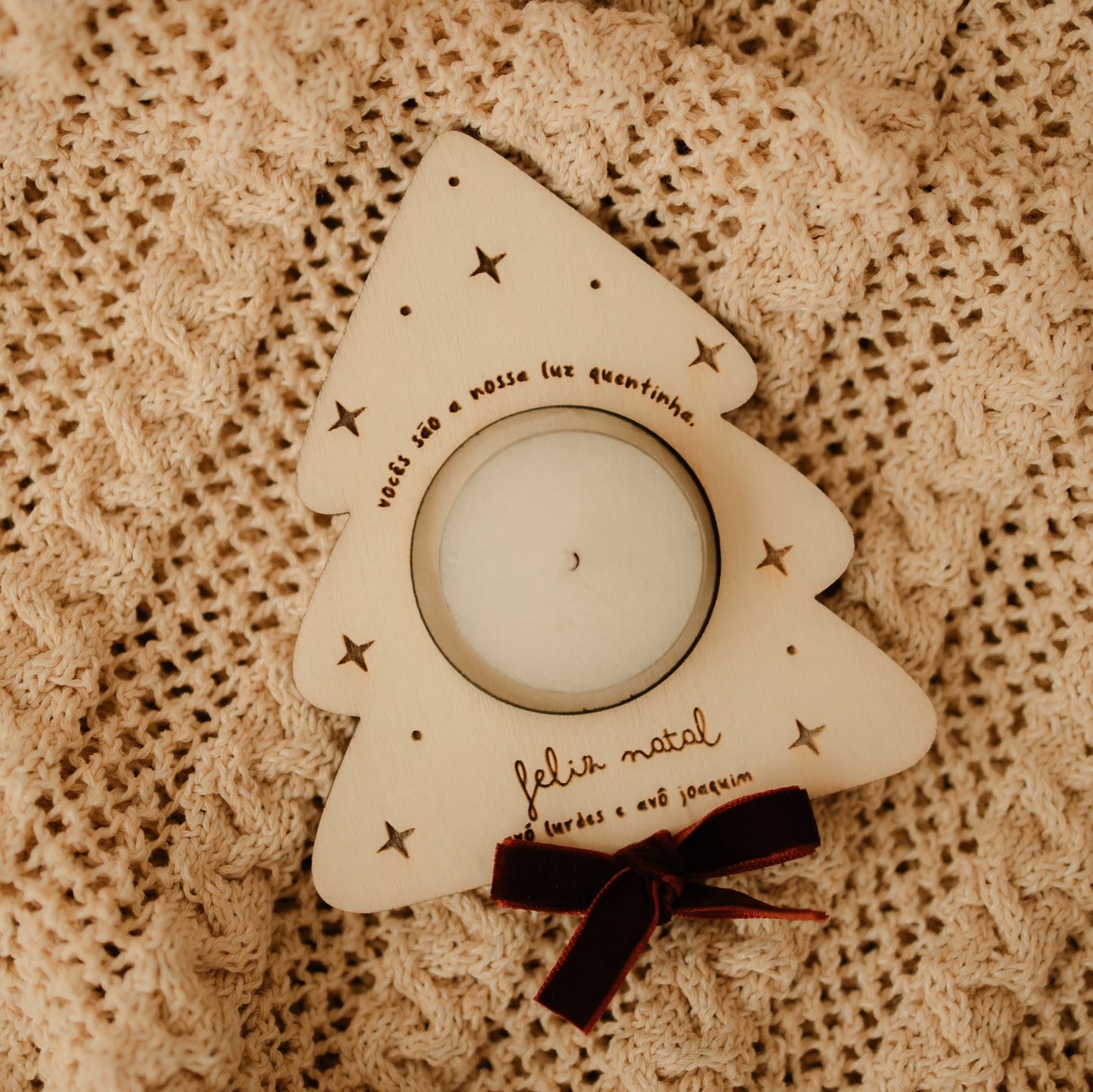 Presente para Avós - Suporte Árvore de Natal para Vela