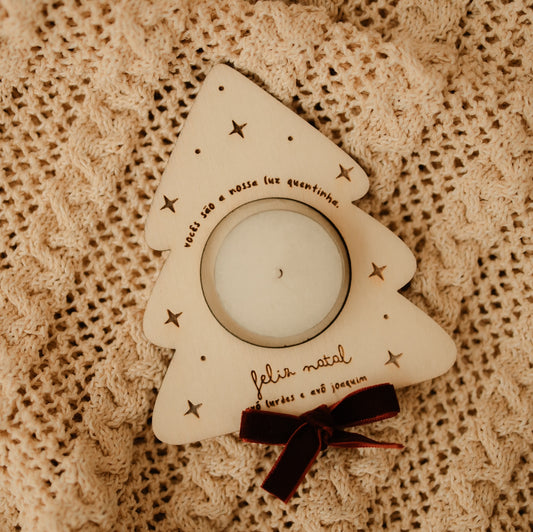 Presente para Avós - Suporte Árvore de Natal para Vela