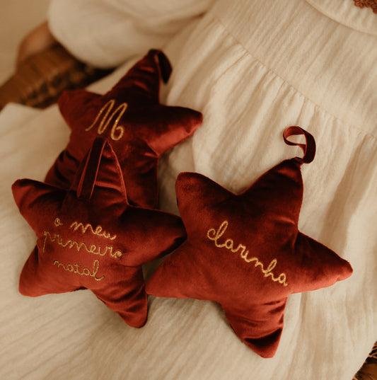 Ornamento Árvore Natal - Estrela Natal Veludo