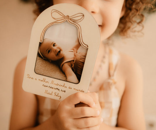 Presente Natal Padrinhos - Moldura Fotografia