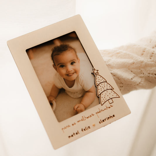 Presente Natal Padrinhos - Moldura Fotografia