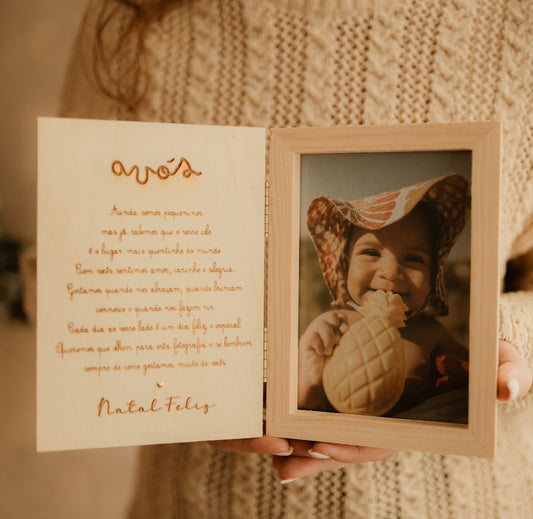 Presente Natal Avós - Moldura Livro Fotografia