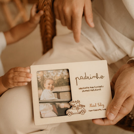 Presente Natal Padrinhos - Moldura Fotografia