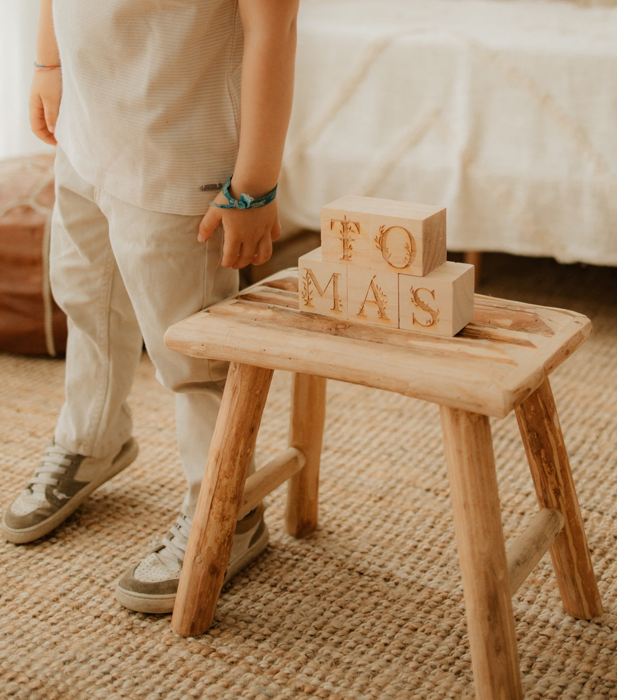 Cubos Nome Madeira Natural - imagem 1 de 2 | Little Bunny
