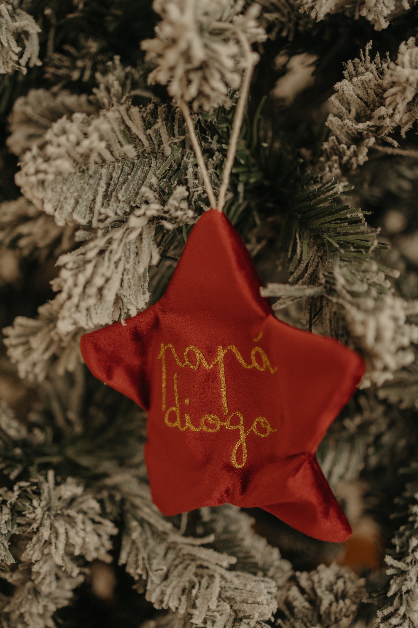 Conjunto 2 Pendentes Estrelas Natal Veludo - Pais