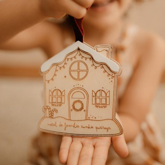 Ornamento Árvore Natal - Casinha Família
