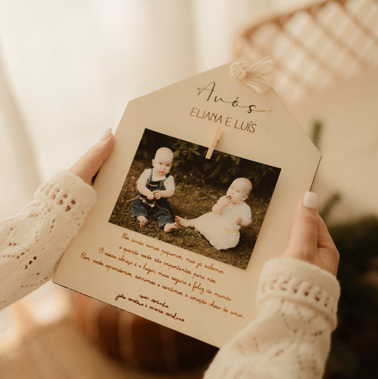 Presente Natal Avós - Placa Casinha Fotografia