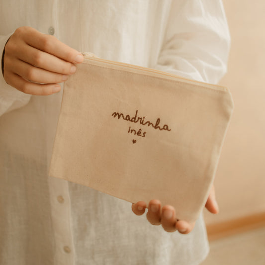 Necessaire 100% Algodão - Bordado