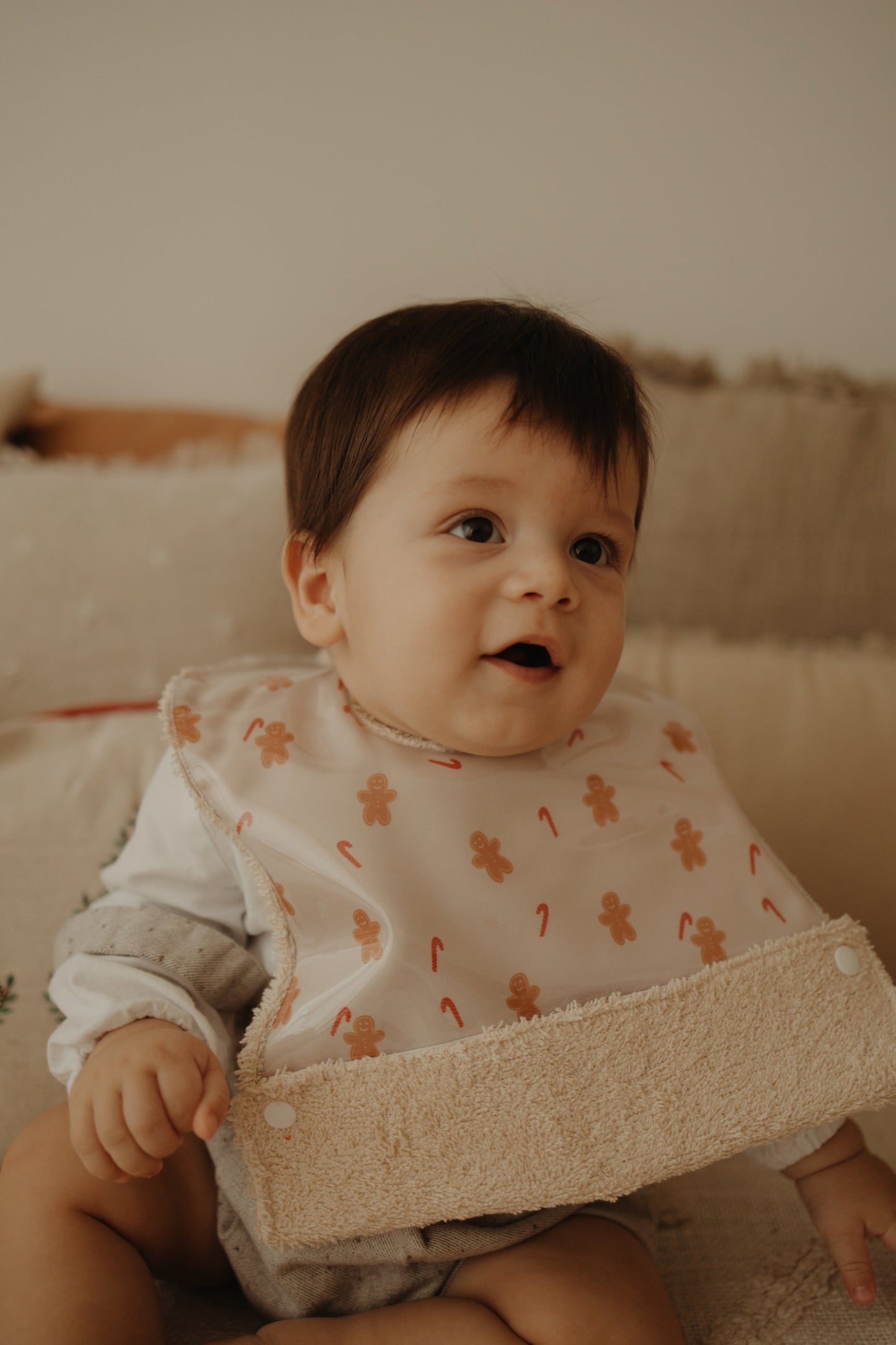 Babete Refeição Natal Boneco de Gengibre