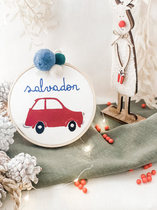 Bastidor Bordado Natal Carro