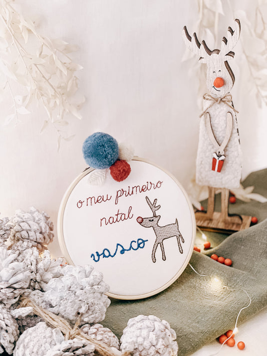 Bastidor Bordado Natal O Meu 1º Natal