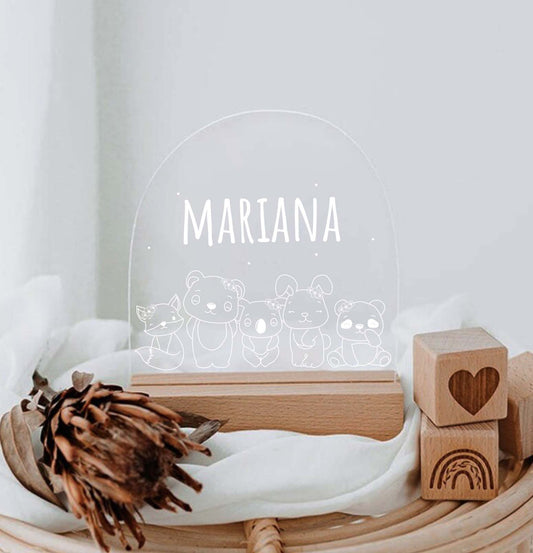 Candeeiro de Mesa Led Animais da floresta