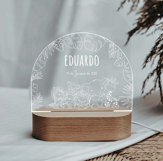 Candeeiro de Mesa Led Animais da selva