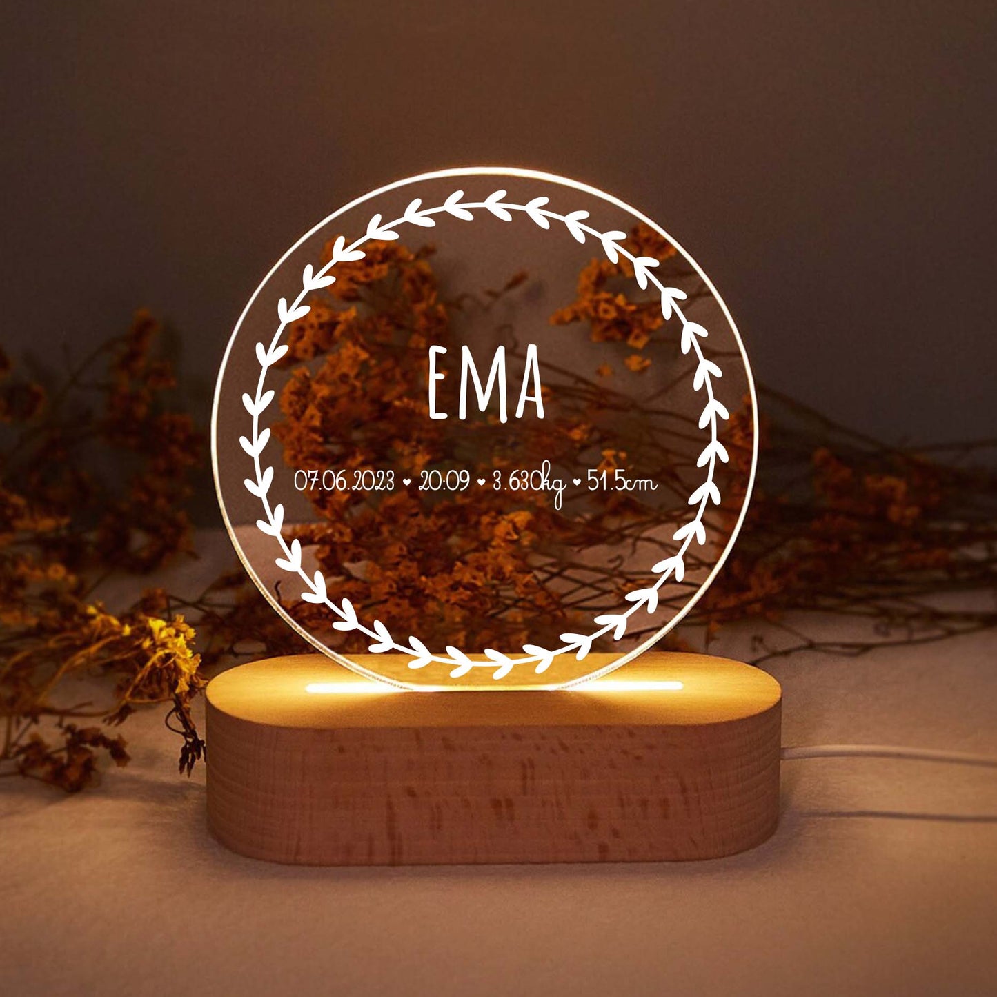 Candeeiro de Mesa Led Dados de Nascimento