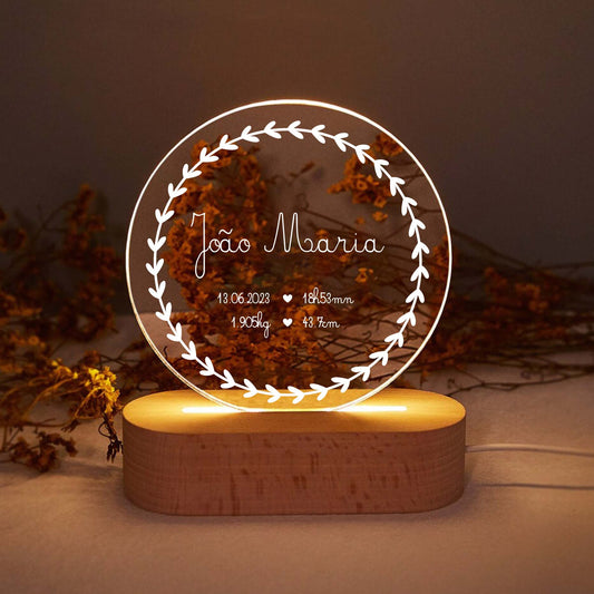 Candeeiro de Mesa Led Dados de Nascimento