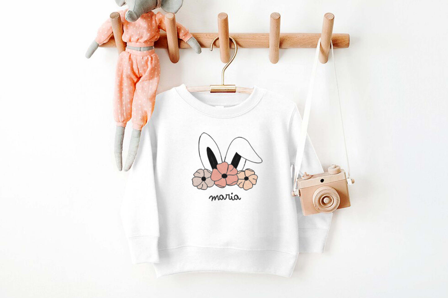 Sweater - Flowers Bunny